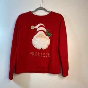 BELIEVE Ugly Christmas Sweater